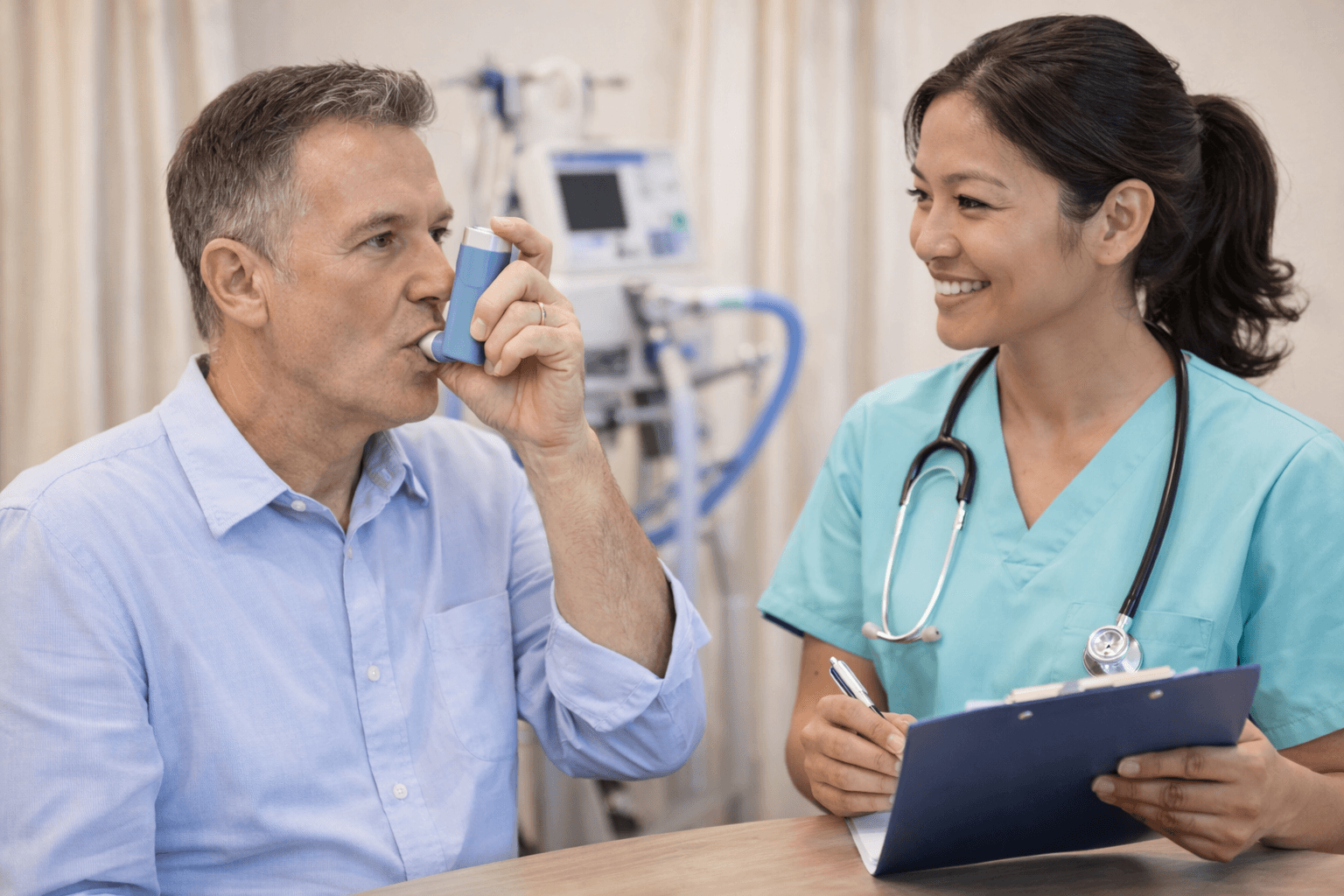 Respiratory care consultation and inhaler management